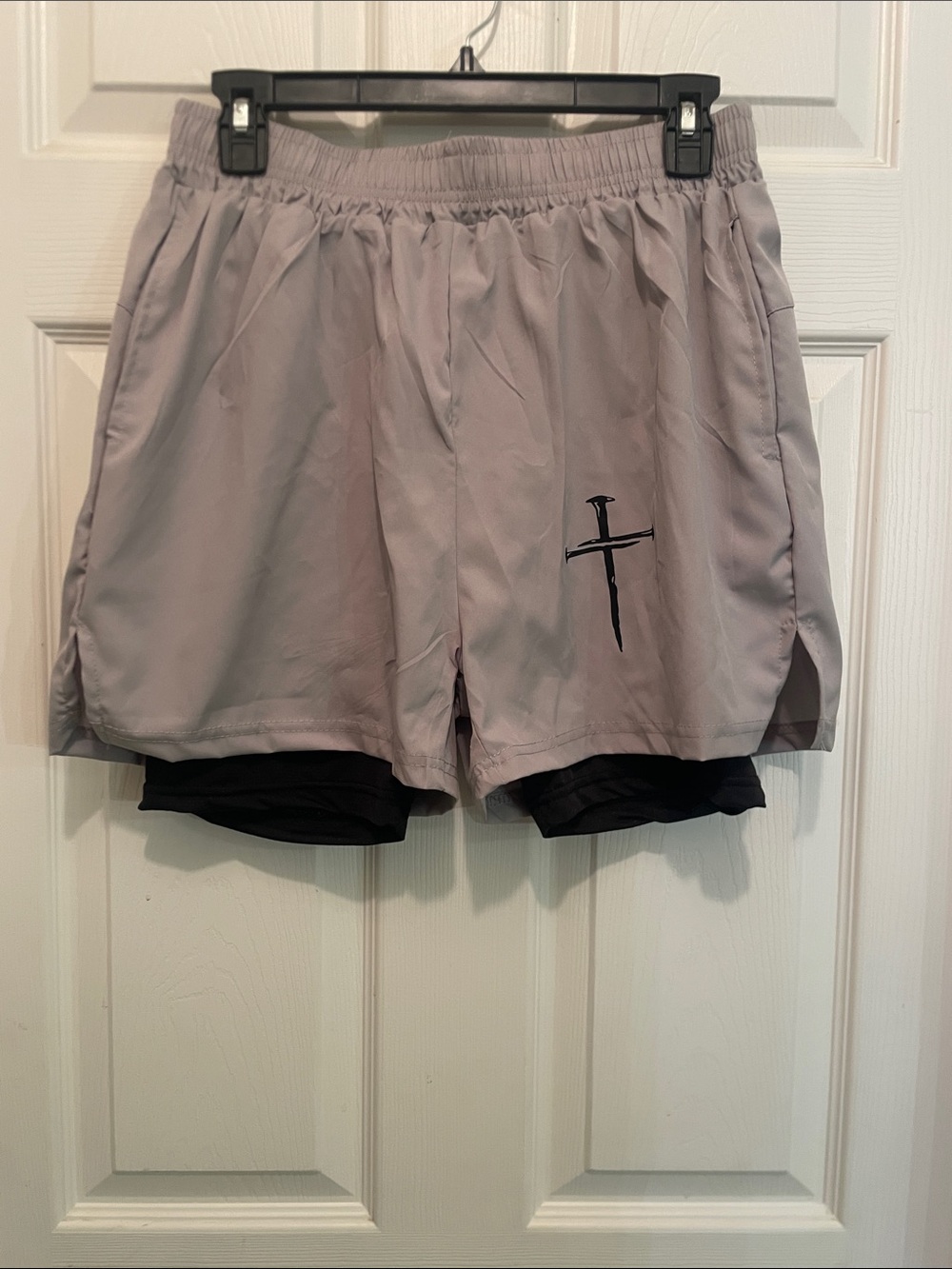 Men's S Light Gray Performance Running Shorts with Inner Liner